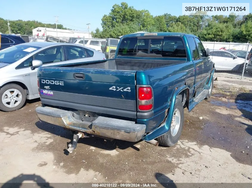 1998 Dodge Ram 1500 St VIN: 3B7HF13Z1WG171264 Lot: 40210122