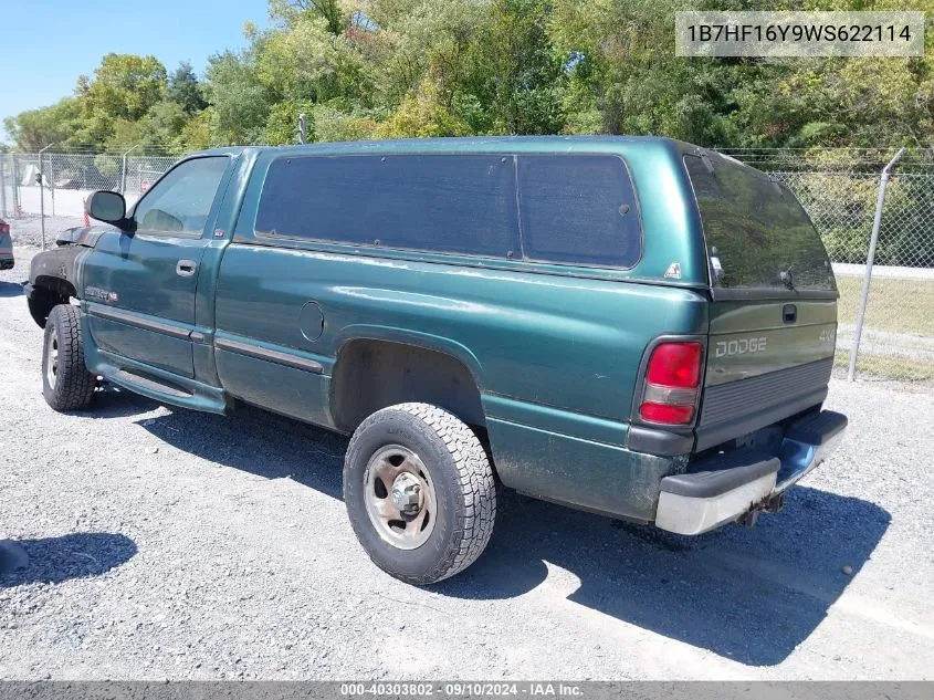 1998 Dodge Ram 1500 St VIN: 1B7HF16Y9WS622114 Lot: 40303802