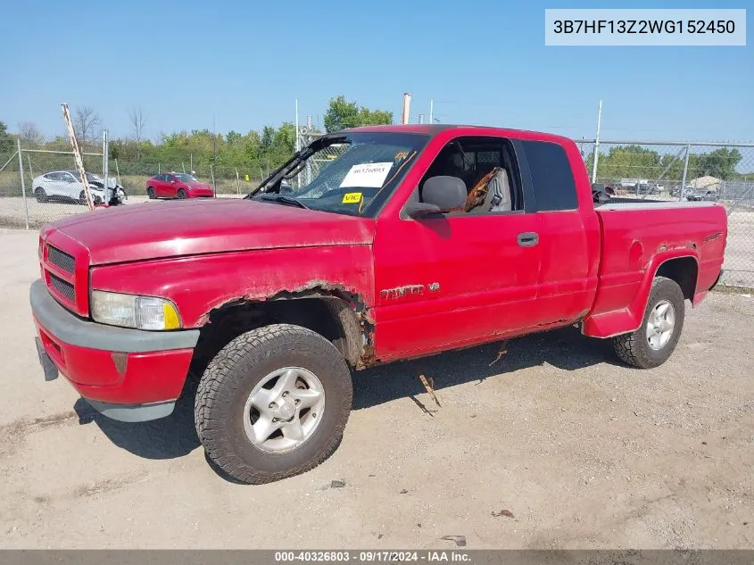 1998 Dodge Ram 1500 St VIN: 3B7HF13Z2WG152450 Lot: 40326803