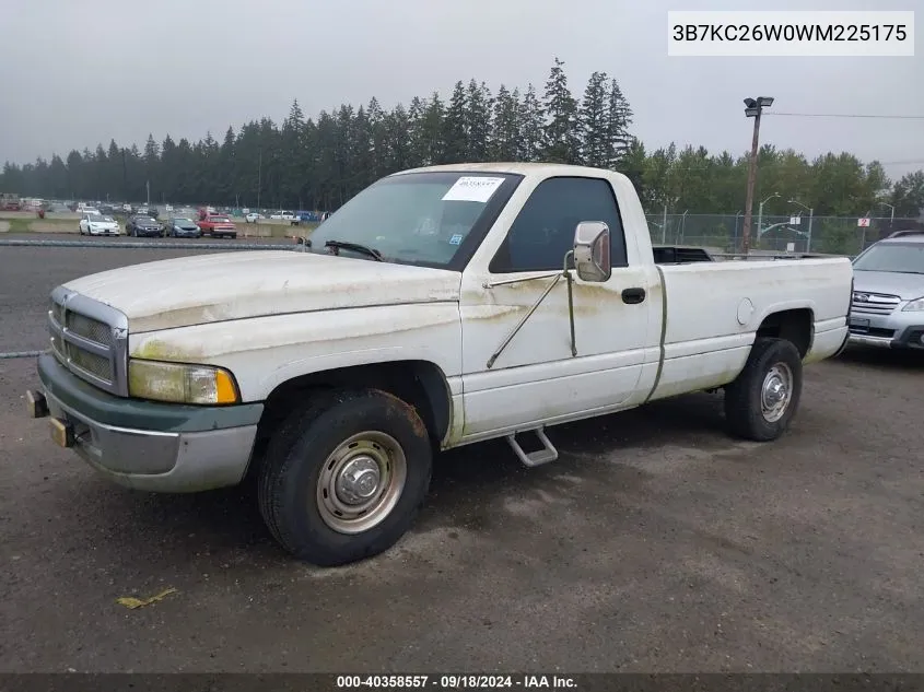 1998 Dodge Ram 2500 VIN: 3B7KC26W0WM225175 Lot: 40358557