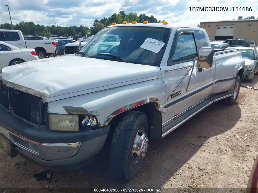 1998 Dodge Ram 3500 St VIN: 1B7MC33D0WJ154686 Lot: 40437958