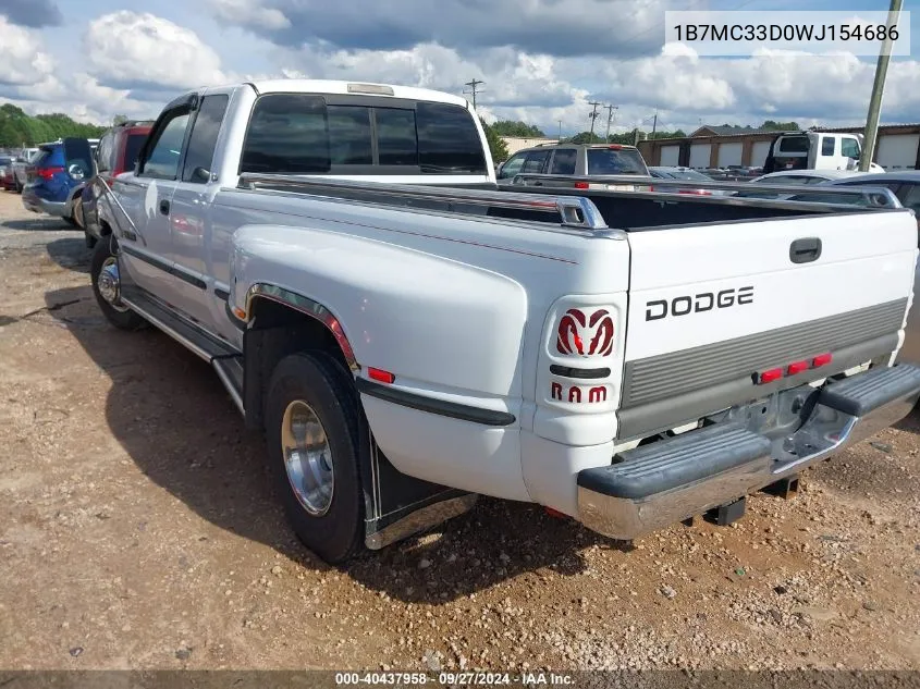 1998 Dodge Ram 3500 St VIN: 1B7MC33D0WJ154686 Lot: 40437958