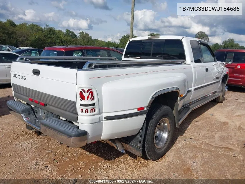 1998 Dodge Ram 3500 St VIN: 1B7MC33D0WJ154686 Lot: 40437958