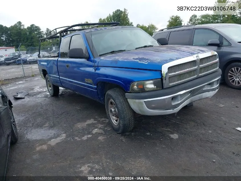 3B7KC22D3WG106748 1998 Dodge Ram 2500 St