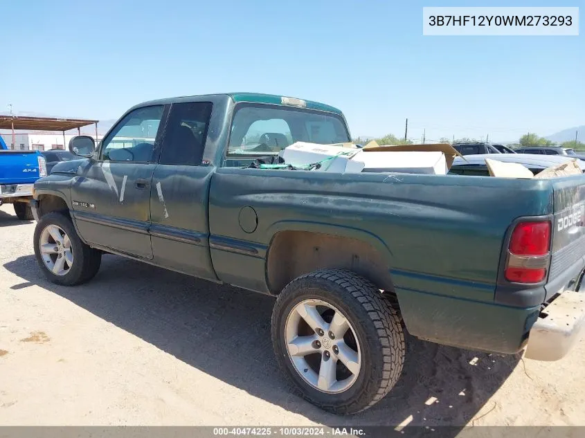 1998 Dodge Ram 1500 St VIN: 3B7HF12Y0WM273293 Lot: 40474225