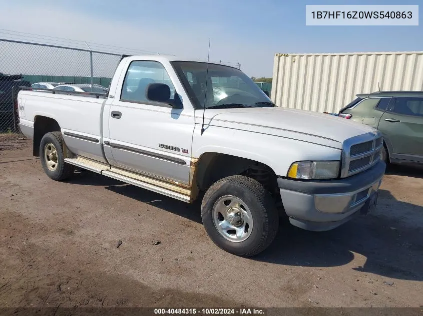 1B7HF16Z0WS540863 1998 Dodge Ram 1500 St