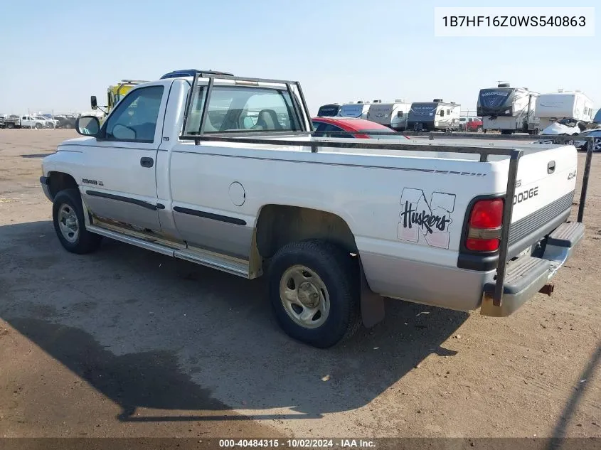 1B7HF16Z0WS540863 1998 Dodge Ram 1500 St