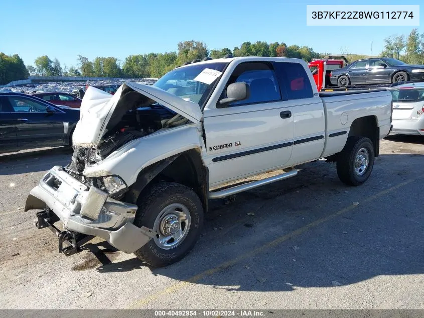 1998 Dodge Ram 2500 St VIN: 3B7KF22Z8WG112774 Lot: 40492954