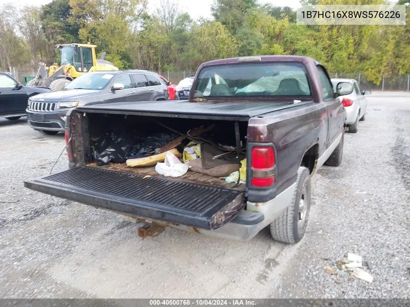 1998 Dodge Ram 1500 St/Ws VIN: 1B7HC16X8WS576226 Lot: 40500768