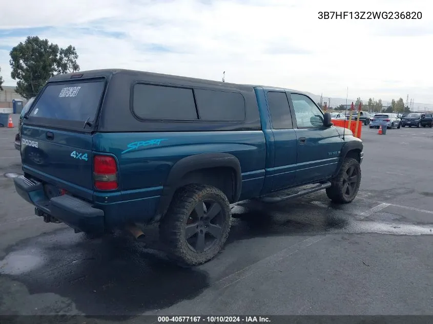 1998 Dodge Ram 1500 St VIN: 3B7HF13Z2WG236820 Lot: 40577167