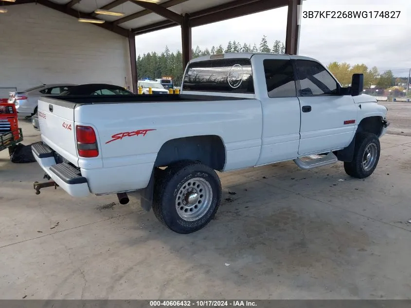 1998 Dodge Ram 2500 St VIN: 3B7KF2268WG174827 Lot: 40606432