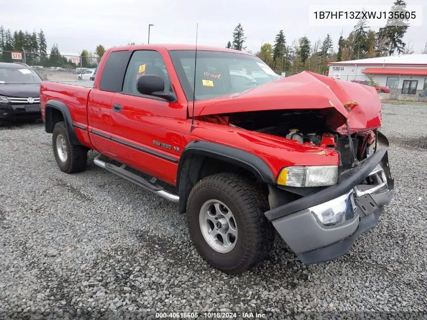 1998 Dodge Ram 1500 St VIN: 1B7HF13ZXWJ135605 Lot: 40618605