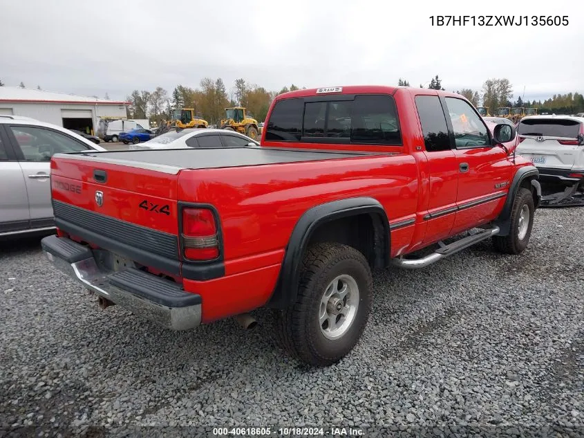 1998 Dodge Ram 1500 St VIN: 1B7HF13ZXWJ135605 Lot: 40618605