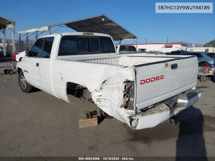 1B7HC13Y9WJ194189 1998 Dodge Ram 1500 St