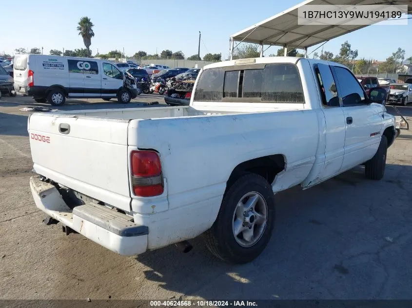 1B7HC13Y9WJ194189 1998 Dodge Ram 1500 St