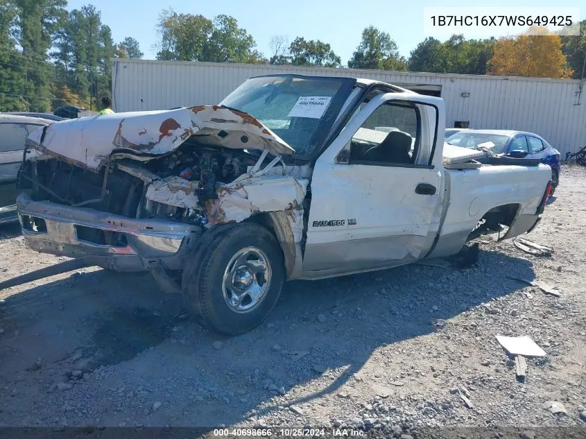 1998 Dodge Ram 1500 St/Ws VIN: 1B7HC16X7WS649425 Lot: 40698666