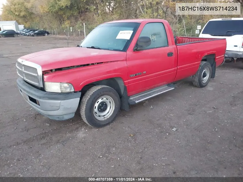 1998 Dodge Ram 1500 St/Ws VIN: 1B7HC16X8WS714234 Lot: 40707359