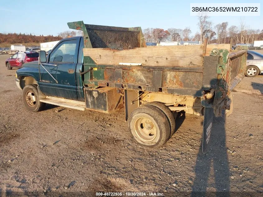 1998 Dodge Ram 3500 St VIN: 3B6MC3652WM210722 Lot: 40722935