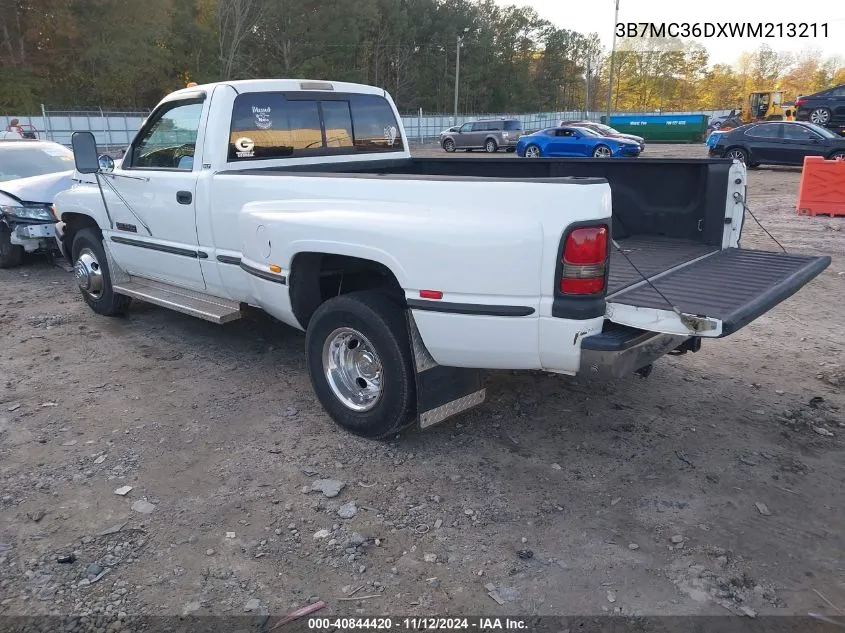 1998 Dodge Ram 3500 St VIN: 3B7MC36DXWM213211 Lot: 40844420