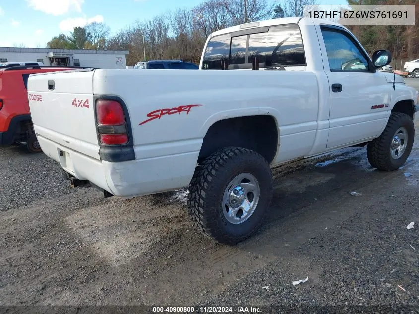 1998 Dodge Ram 1500 St VIN: 1B7HF16Z6WS761691 Lot: 40900800