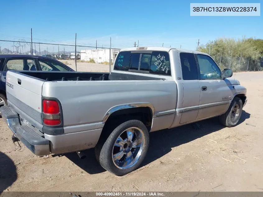 1998 Dodge Ram 1500 St VIN: 3B7HC13Z8WG228374 Lot: 40902451