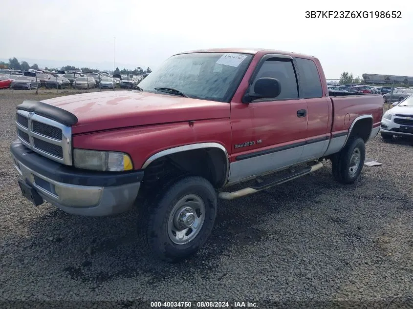 1999 Dodge Ram 2500 St VIN: 3B7KF23Z6XG198652 Lot: 40034750