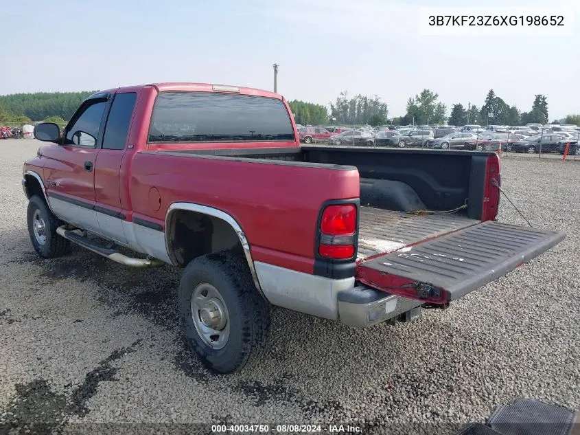 1999 Dodge Ram 2500 St VIN: 3B7KF23Z6XG198652 Lot: 40034750