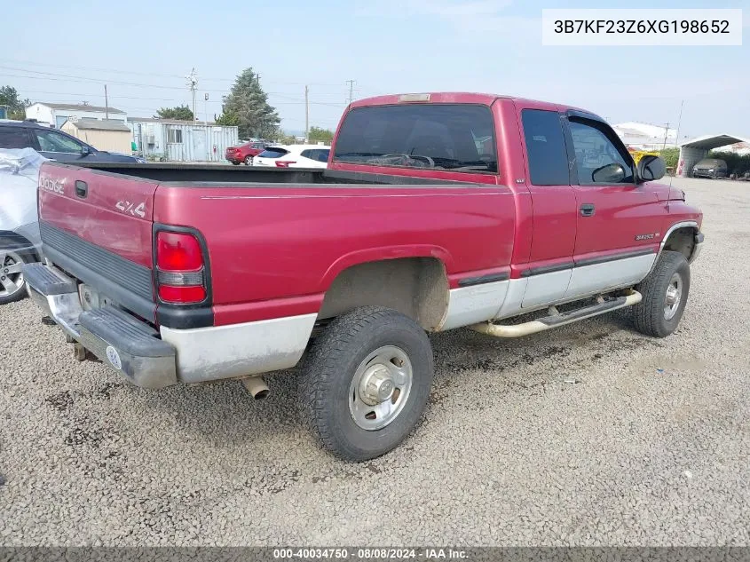 1999 Dodge Ram 2500 St VIN: 3B7KF23Z6XG198652 Lot: 40034750