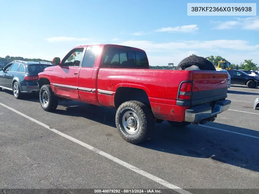 1999 Dodge Ram 2500 St VIN: 3B7KF2366XG196938 Lot: 40079292