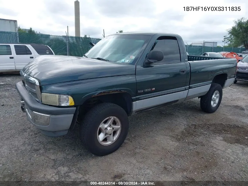 1999 Dodge Ram 1500 St VIN: 1B7HF16Y0XS311835 Lot: 40244314