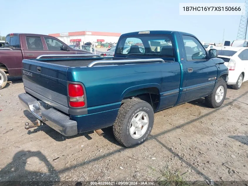 1999 Dodge Ram 1500 St VIN: 1B7HC16Y7XS150666 Lot: 40286521