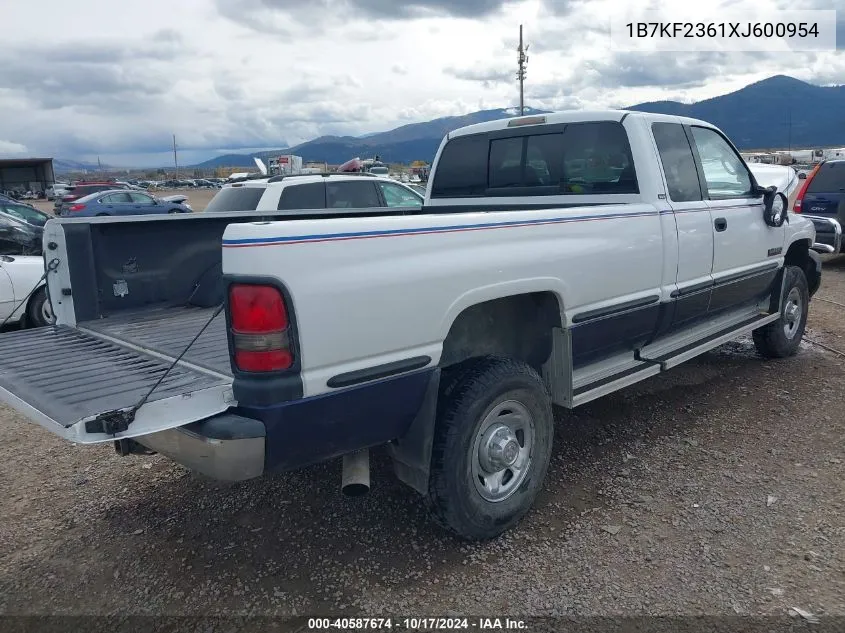 1999 Dodge Ram 2500 St VIN: 1B7KF2361XJ600954 Lot: 40587674