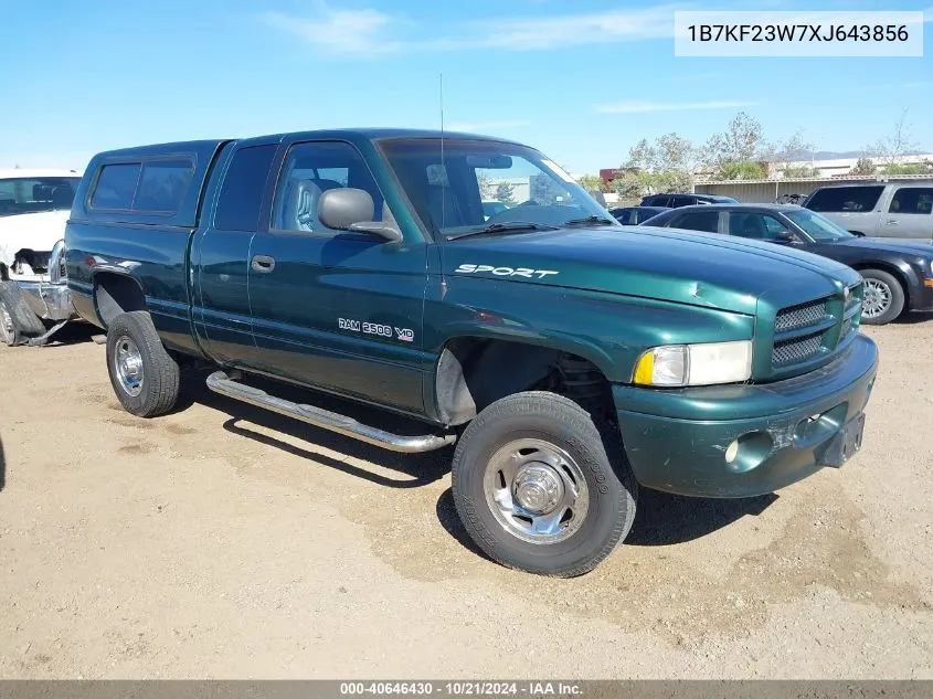 1999 Dodge Ram 2500 St VIN: 1B7KF23W7XJ643856 Lot: 40646430