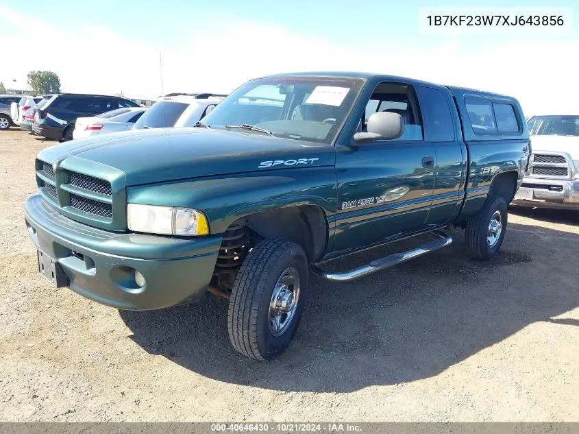 1999 Dodge Ram 2500 St VIN: 1B7KF23W7XJ643856 Lot: 40646430