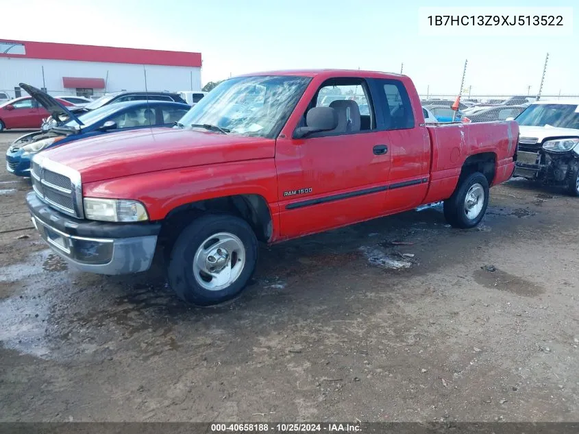 1998 Dodge Ram 1500 VIN: 1B7HC13Z9XJ513522 Lot: 40658188