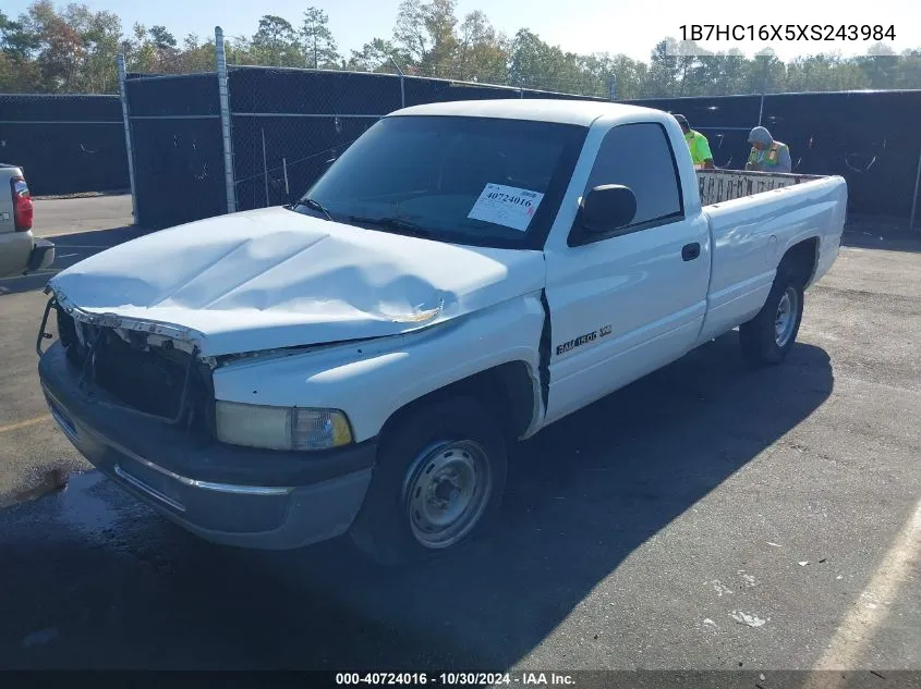 1999 Dodge Ram 1500 St/Ws VIN: 1B7HC16X5XS243984 Lot: 40724016