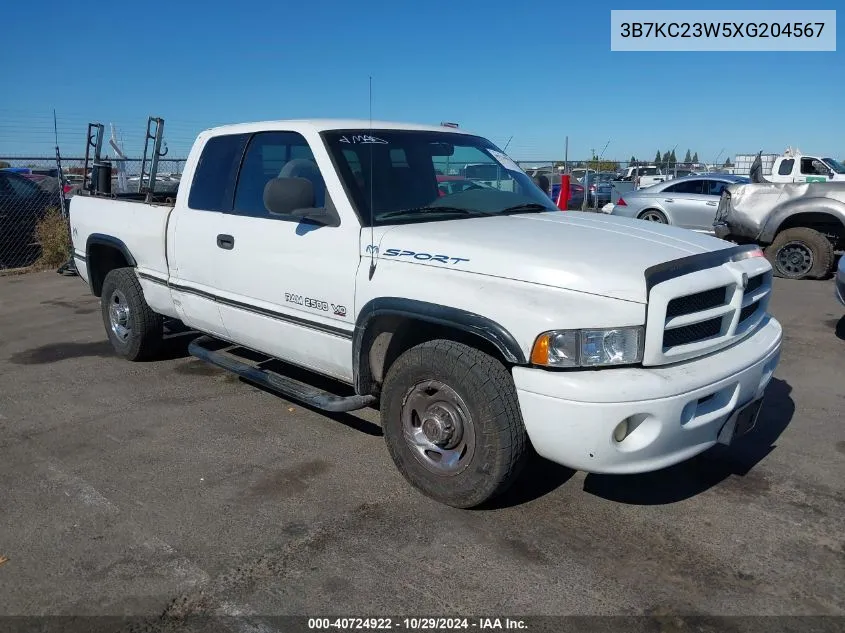 1999 Dodge Ram 2500 St VIN: 3B7KC23W5XG204567 Lot: 40724922