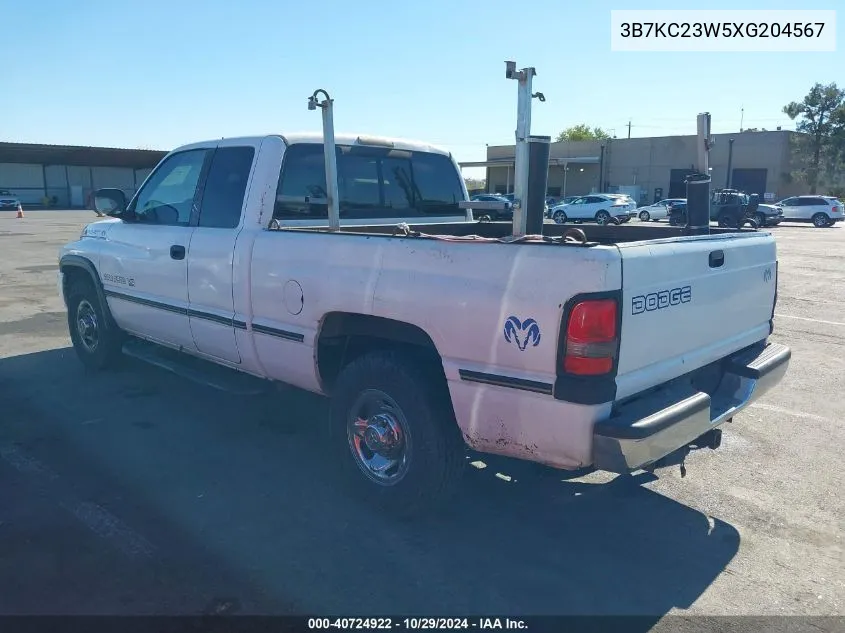 1999 Dodge Ram 2500 St VIN: 3B7KC23W5XG204567 Lot: 40724922