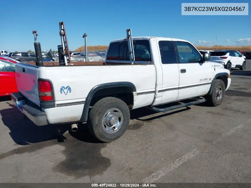 1999 Dodge Ram 2500 St VIN: 3B7KC23W5XG204567 Lot: 40724922