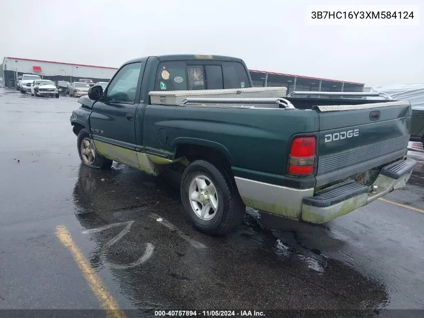 1999 Dodge Ram 1500 St VIN: 3B7HC16Y3XM584124 Lot: 40757894