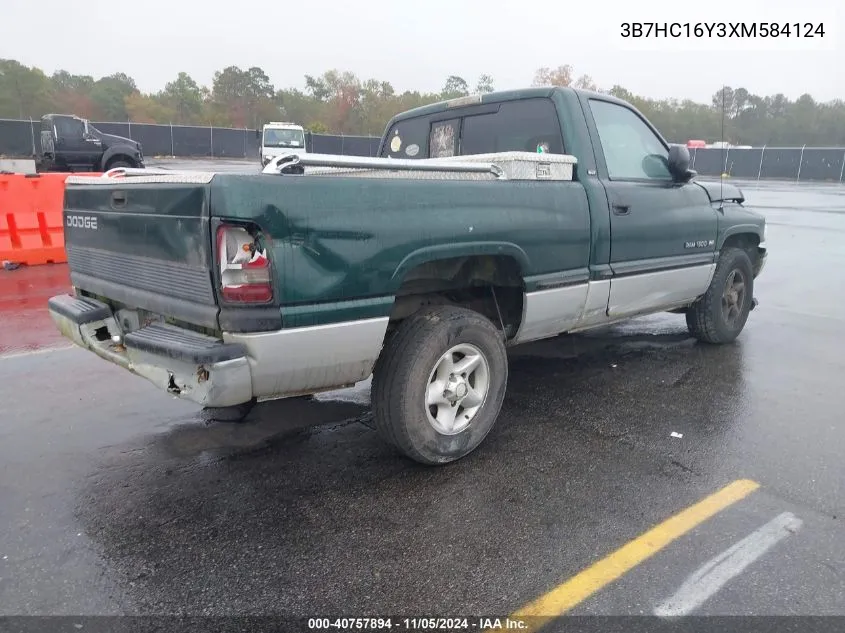 1999 Dodge Ram 1500 St VIN: 3B7HC16Y3XM584124 Lot: 40757894