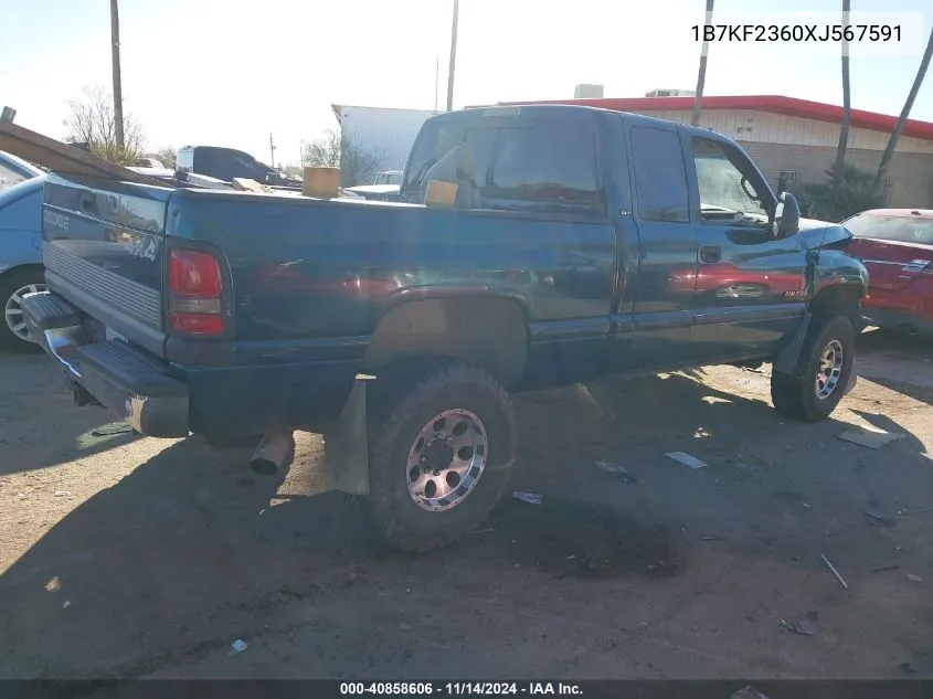 1999 Dodge Ram 2500 St VIN: 1B7KF2360XJ567591 Lot: 40858606