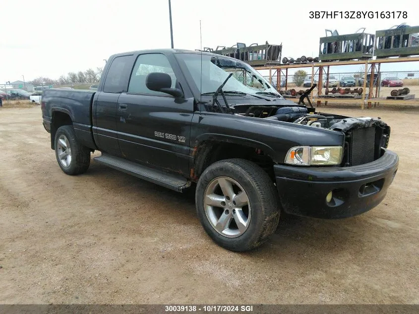 2000 Dodge Ram 1500 VIN: 3B7HF13Z8YG163178 Lot: 30039138