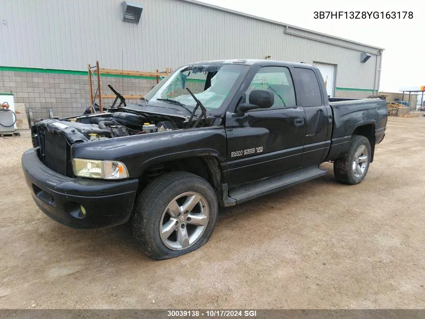 2000 Dodge Ram 1500 VIN: 3B7HF13Z8YG163178 Lot: 30039138