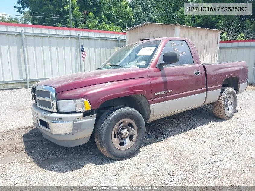 1B7HC16X7YS585390 2000 Dodge Ram 1500 St/Ws