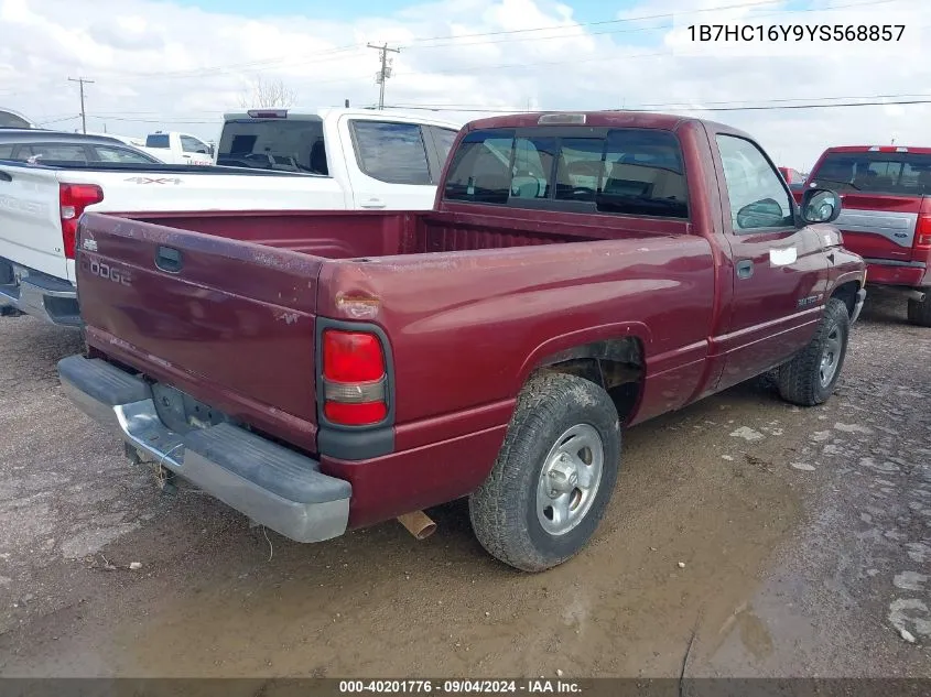 2000 Dodge Ram 1500 St VIN: 1B7HC16Y9YS568857 Lot: 40201776