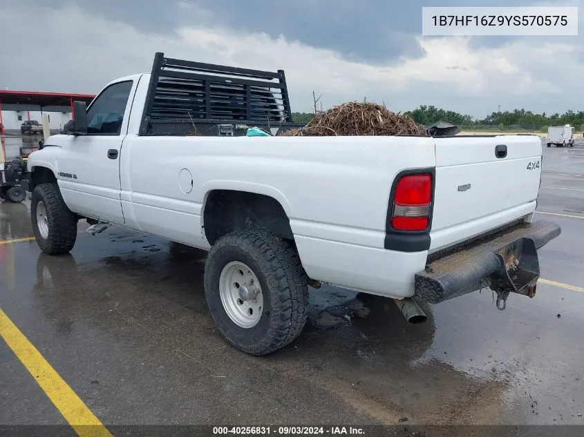 2000 Dodge Ram 1500 St VIN: 1B7HF16Z9YS570575 Lot: 40256831