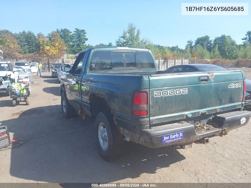 2000 Dodge Ram 1500 St VIN: 1B7HF16Z6YS605685 Lot: 40269095