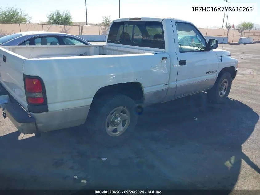 2000 Dodge Ram 1500 St/Ws VIN: 1B7HC16X7YS616265 Lot: 40373626