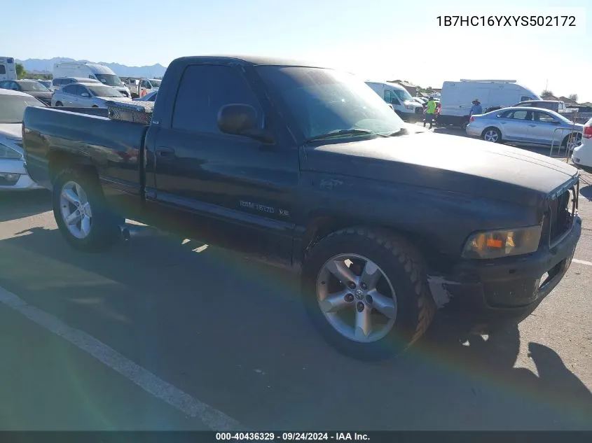 1B7HC16YXYS502172 2000 Dodge Ram 1500 St